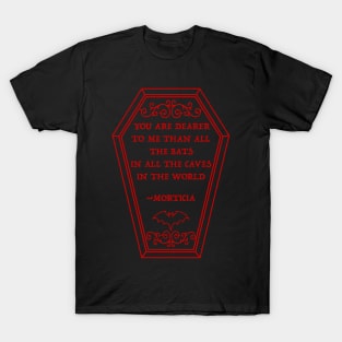 Morticia Quote in Coffin T-Shirt